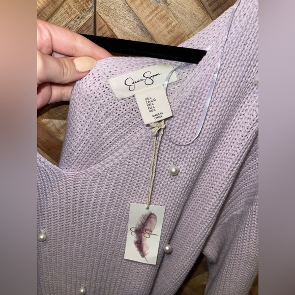 Jessica Simpson Twist Back Pearl Sweater - Picture 5 of 7